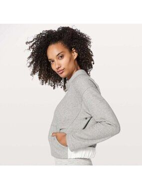 Lululemon Light As Warmth Crew Heathered Grey Sweatshirt